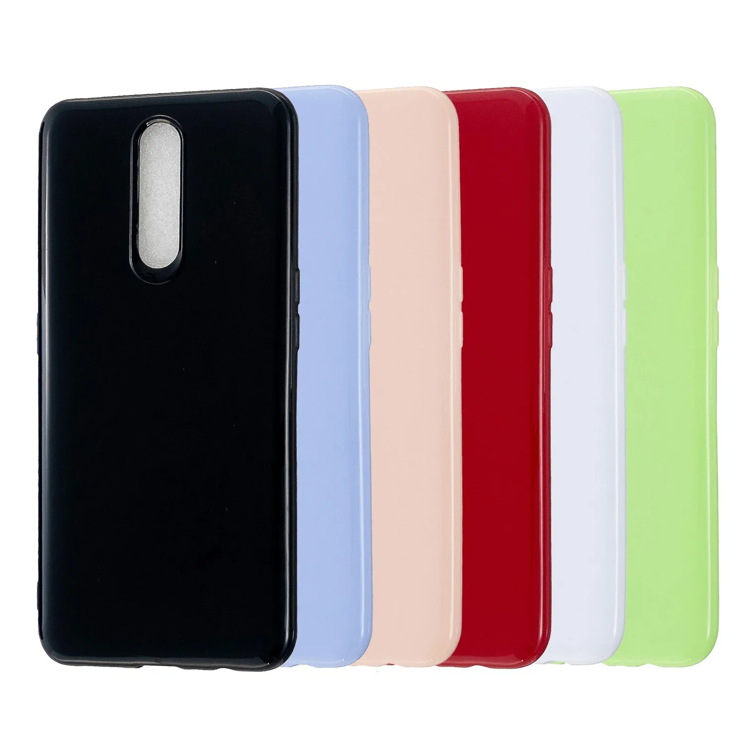 For OPPO F11/F11 Pro Cellphone Cover Glossy TPU Simple Profile Bumper Protective Mobile Phone Case Rose red