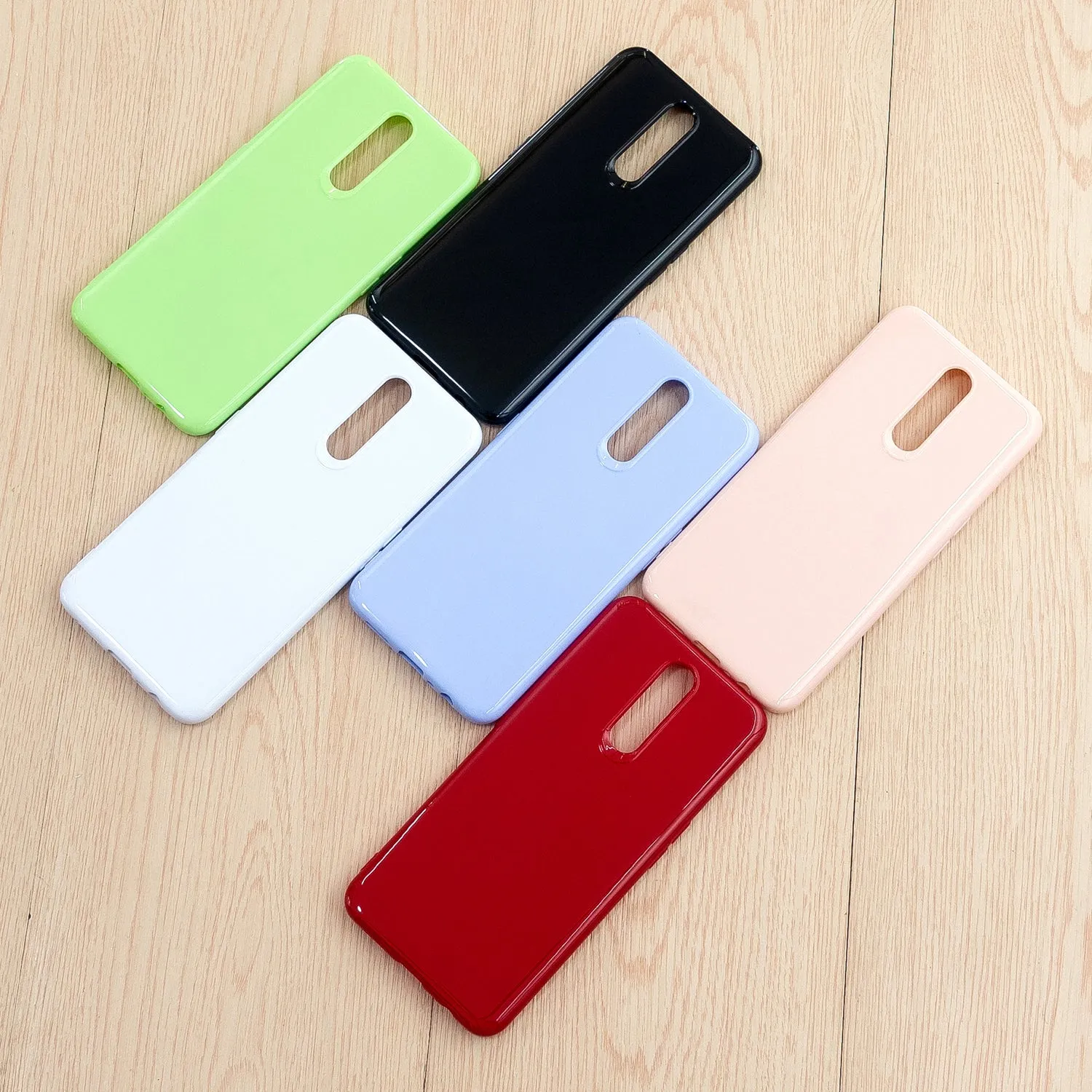 For OPPO F11/F11 Pro Cellphone Cover Glossy TPU Simple Profile Bumper Protective Mobile Phone Case Rose red