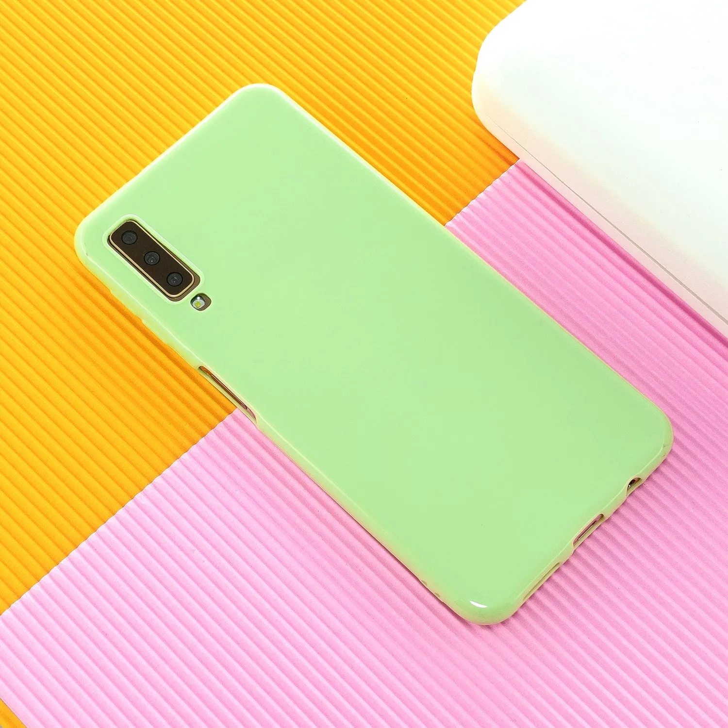 For Samsung A7 2018/A920 Smartphone Case Soft TPU Precise Cutouts Anti-slip Overal Protection Cellphone Cover  Milk white