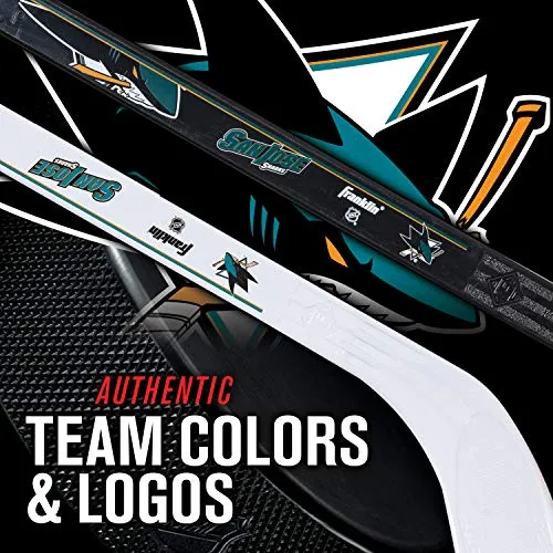 Franklin Sports NHL San Jose Sharks Mini Hockey 2 Piece Player Stick Set