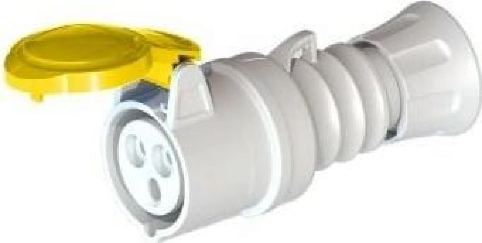 Gewiss GW62001H Low Voltage Screw Wiring Straight Connector, High Performance, IP44/IP54, 4 Reference, 2P E Pole, 100V-130V, 16 A, 50 Hz/60 Hz, Yellow