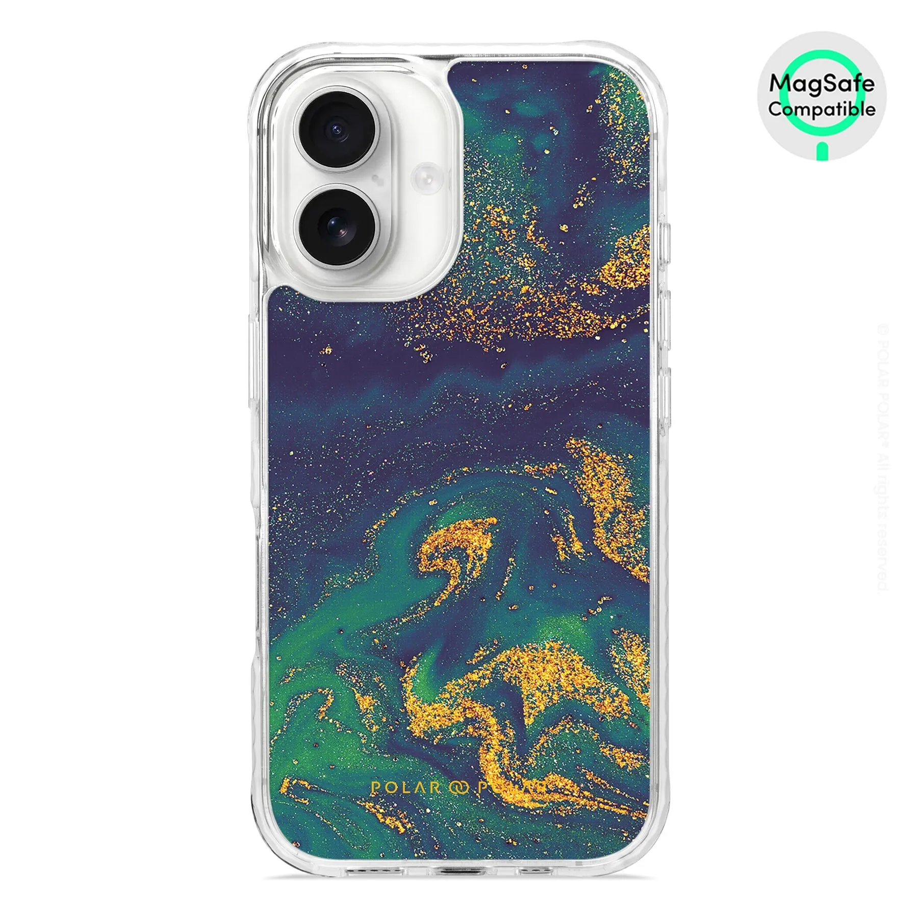 Green Night Quicksand - iPhone 16 Clear Bumper MagSafe Case