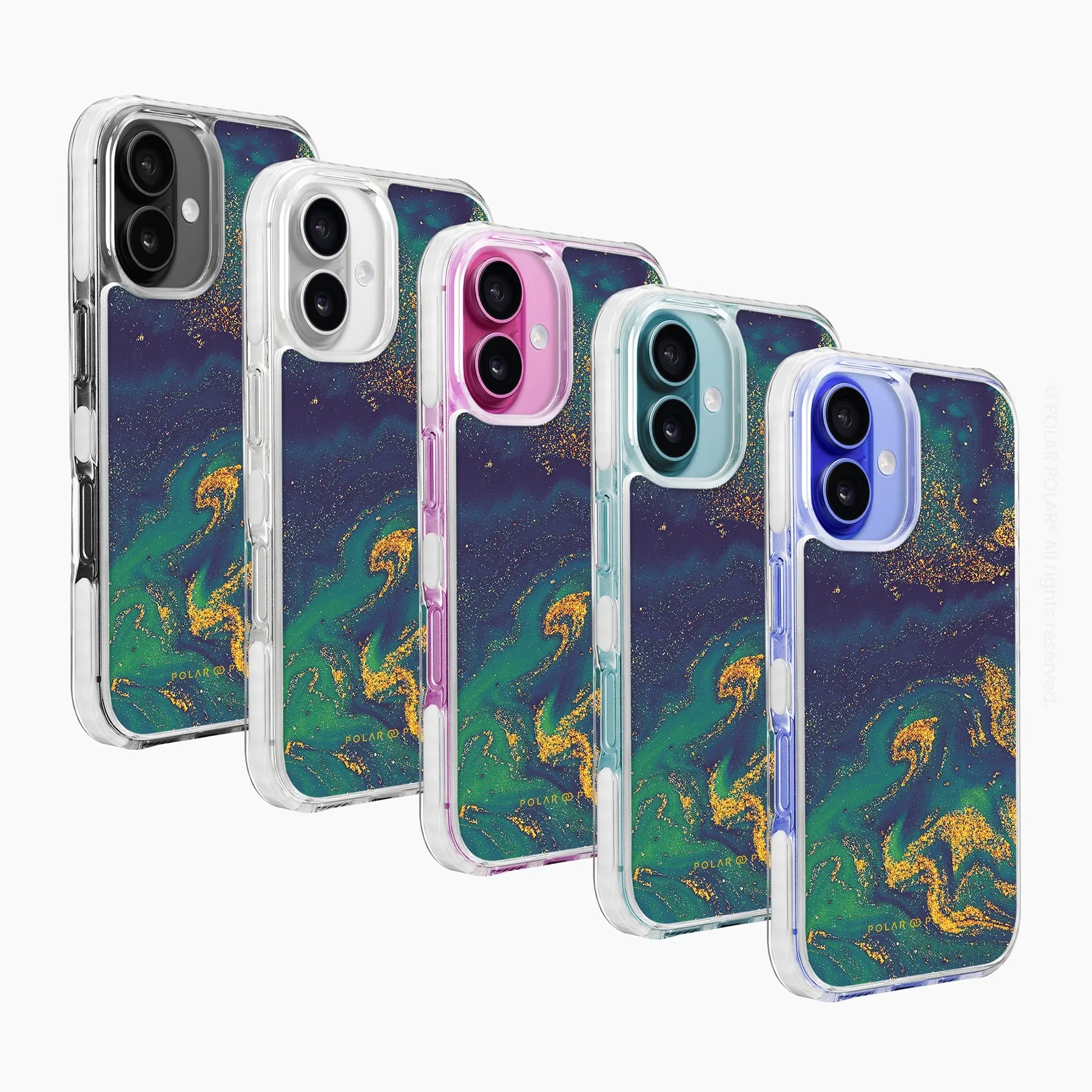Green Night Quicksand - iPhone 16 Clear Bumper MagSafe Case