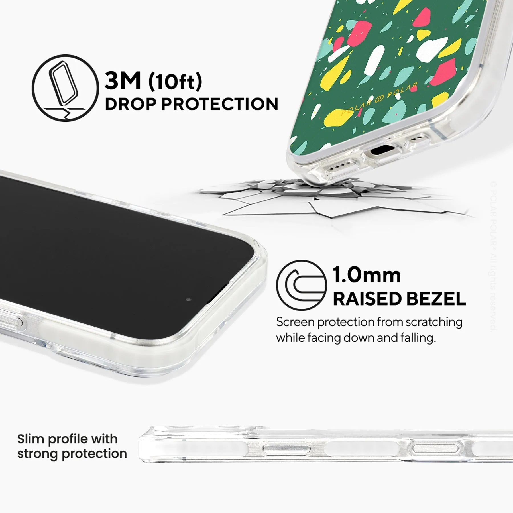 Greenfield Terrazzo - iPhone 16 Pro Max Clear Bumper MagSafe Case