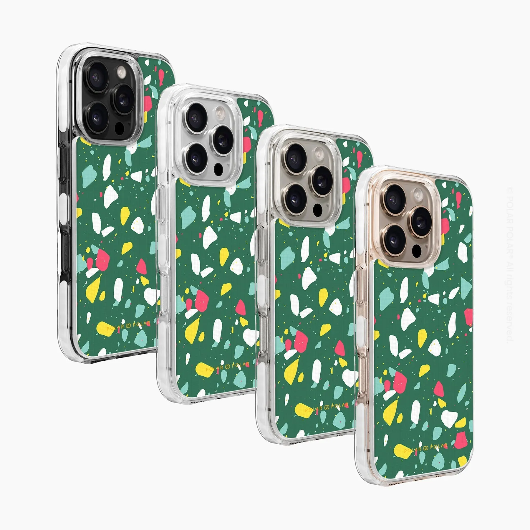 Greenfield Terrazzo - iPhone 16 Pro Max Clear Bumper MagSafe Case