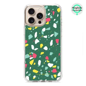 Greenfield Terrazzo - iPhone 16 Pro Max Clear Bumper MagSafe Case