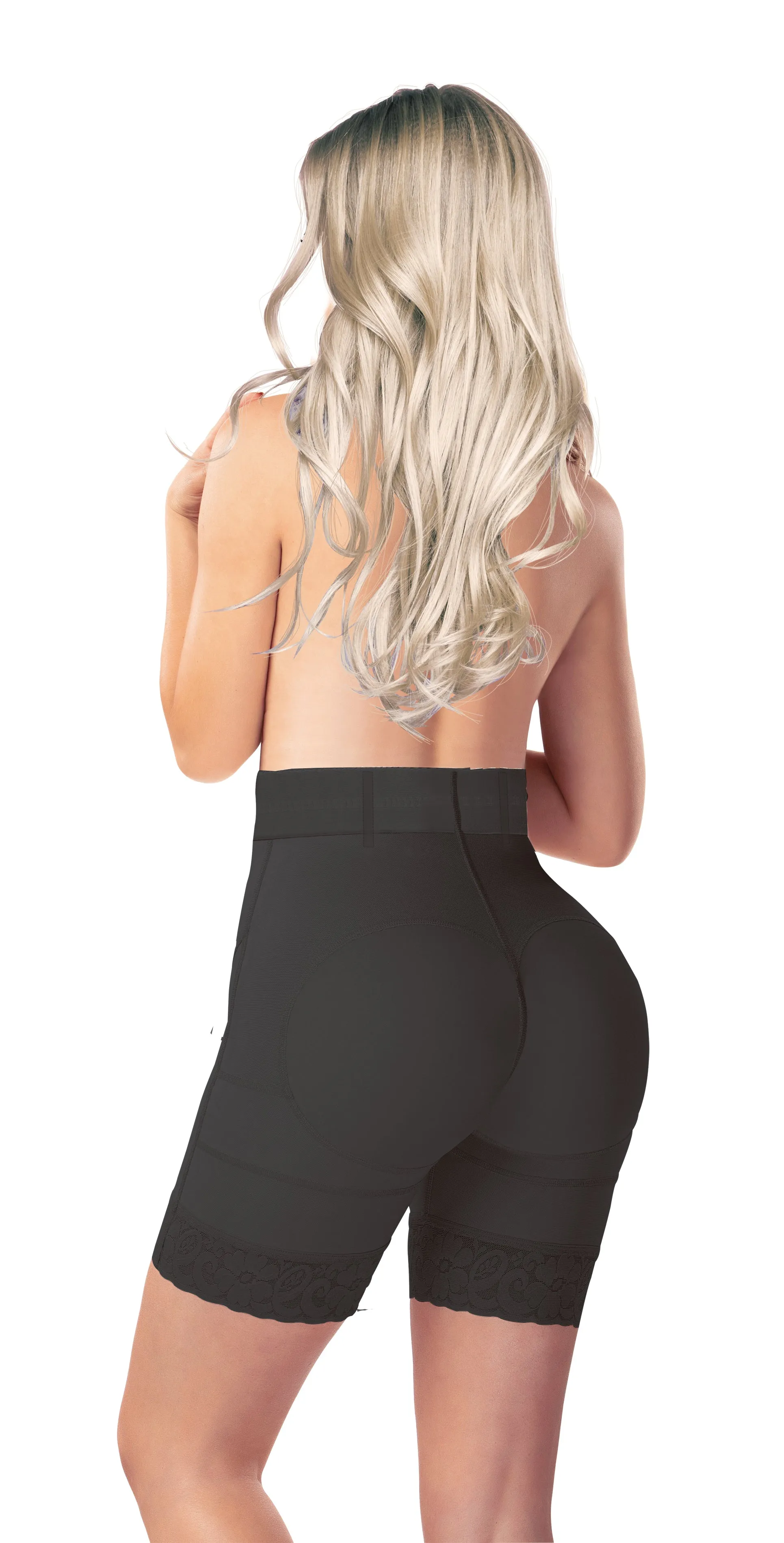 High Waist Tummy Compression Butt Lifting Shorts 3 Hooks Faja