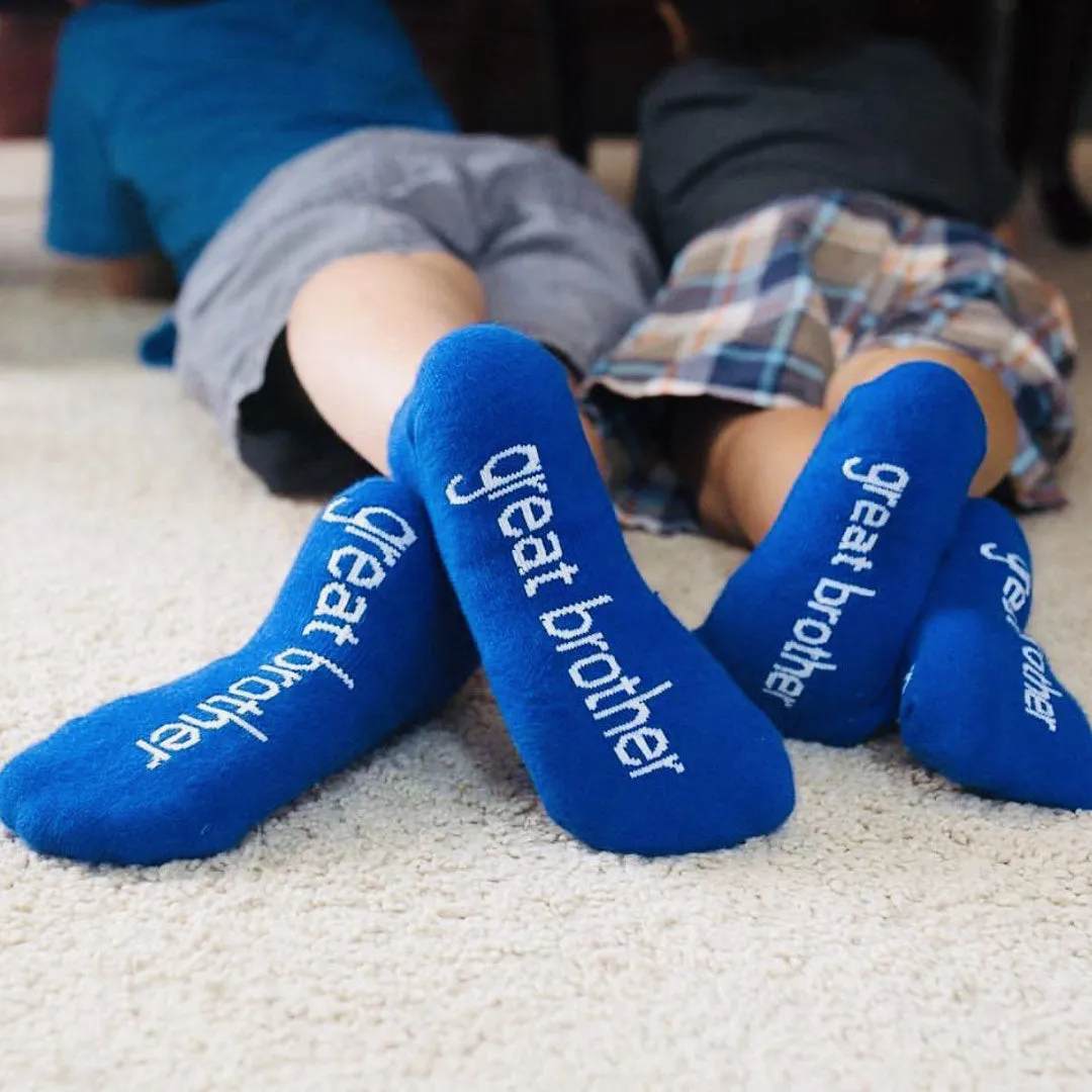 I am a great brother™ royal blue low-cut men's socks