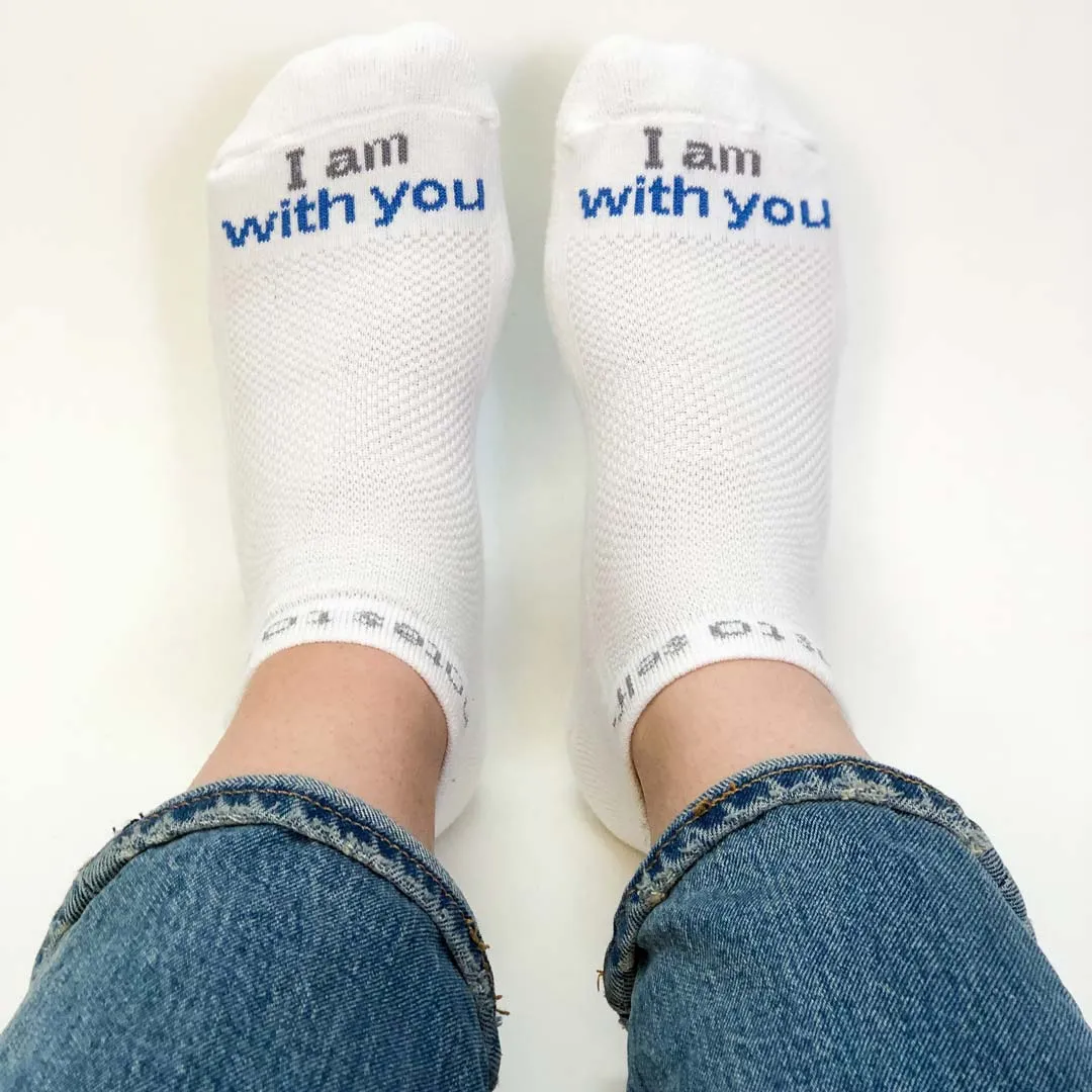 I am with you always® white low-cut socks