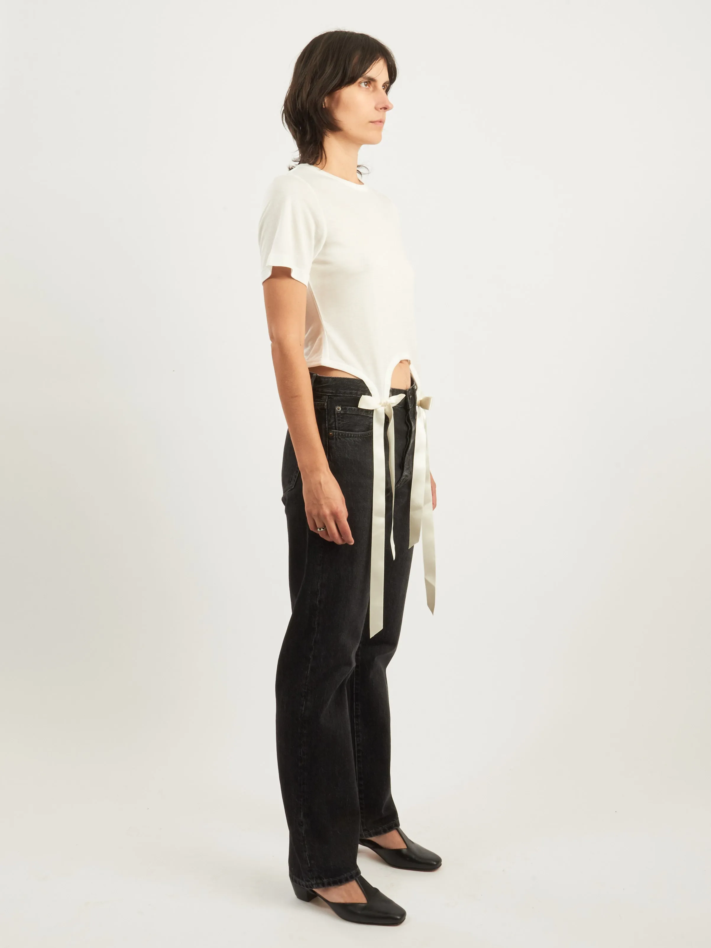 Ivory Easy T-Shirt W/Bow Tails