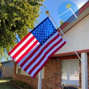 Jetlifee American Flag Kit, Including 100% Polyester US Flag, 6 ft Aluminum No Tangle Spinning Pole and 2-Position Flag Pole Bracket for House