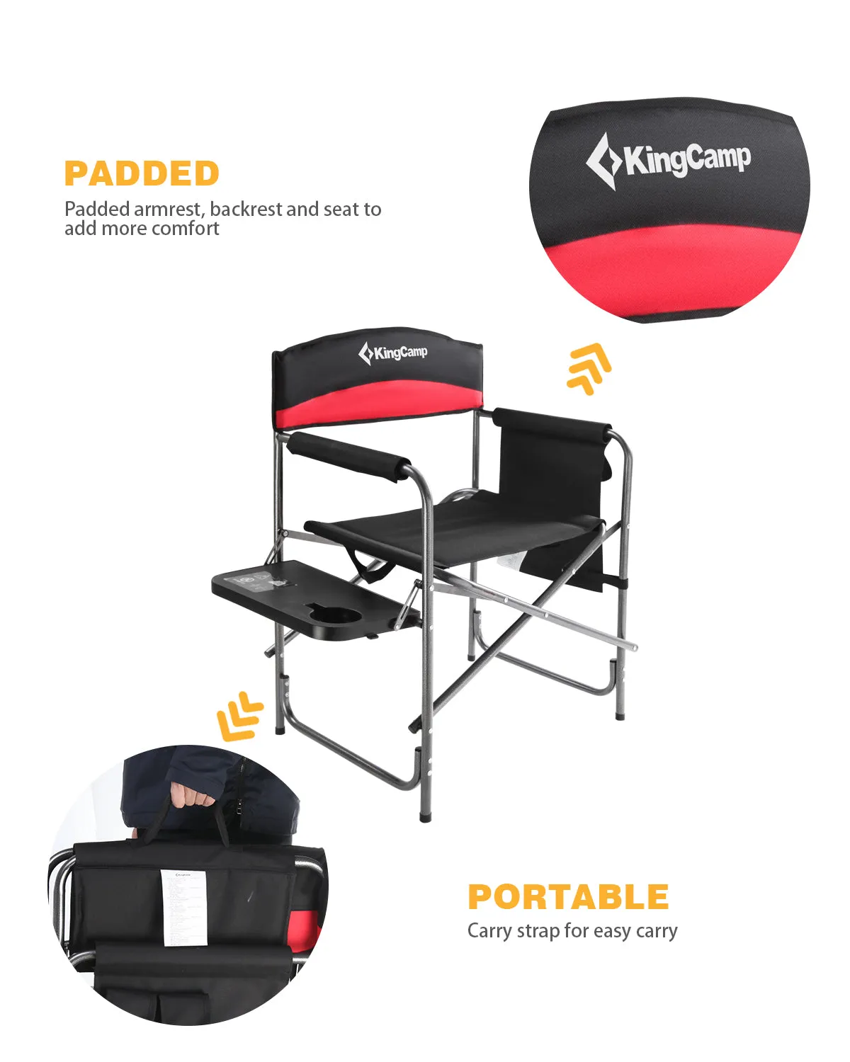 King Camp Red Folding Camp Chair