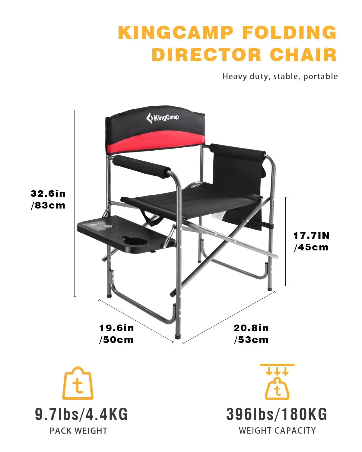King Camp Red Folding Camp Chair