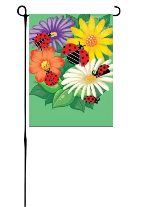 Ladybugs & Flowers Garden Flag