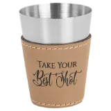 Leatherette Sleeved Shot Glass