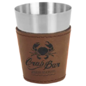 Leatherette Sleeved Shot Glass