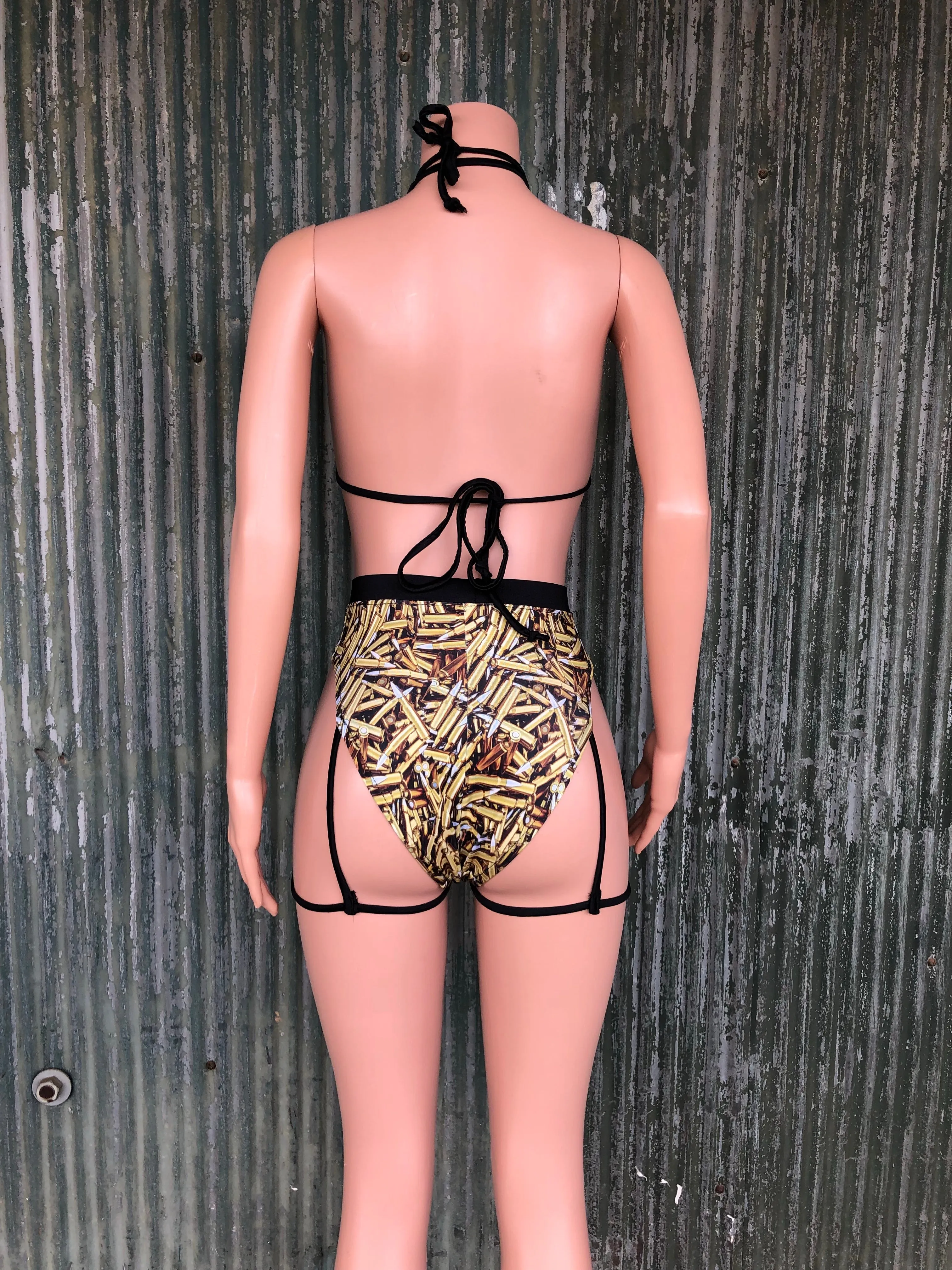M-16 2 piece garter bikini set  XS