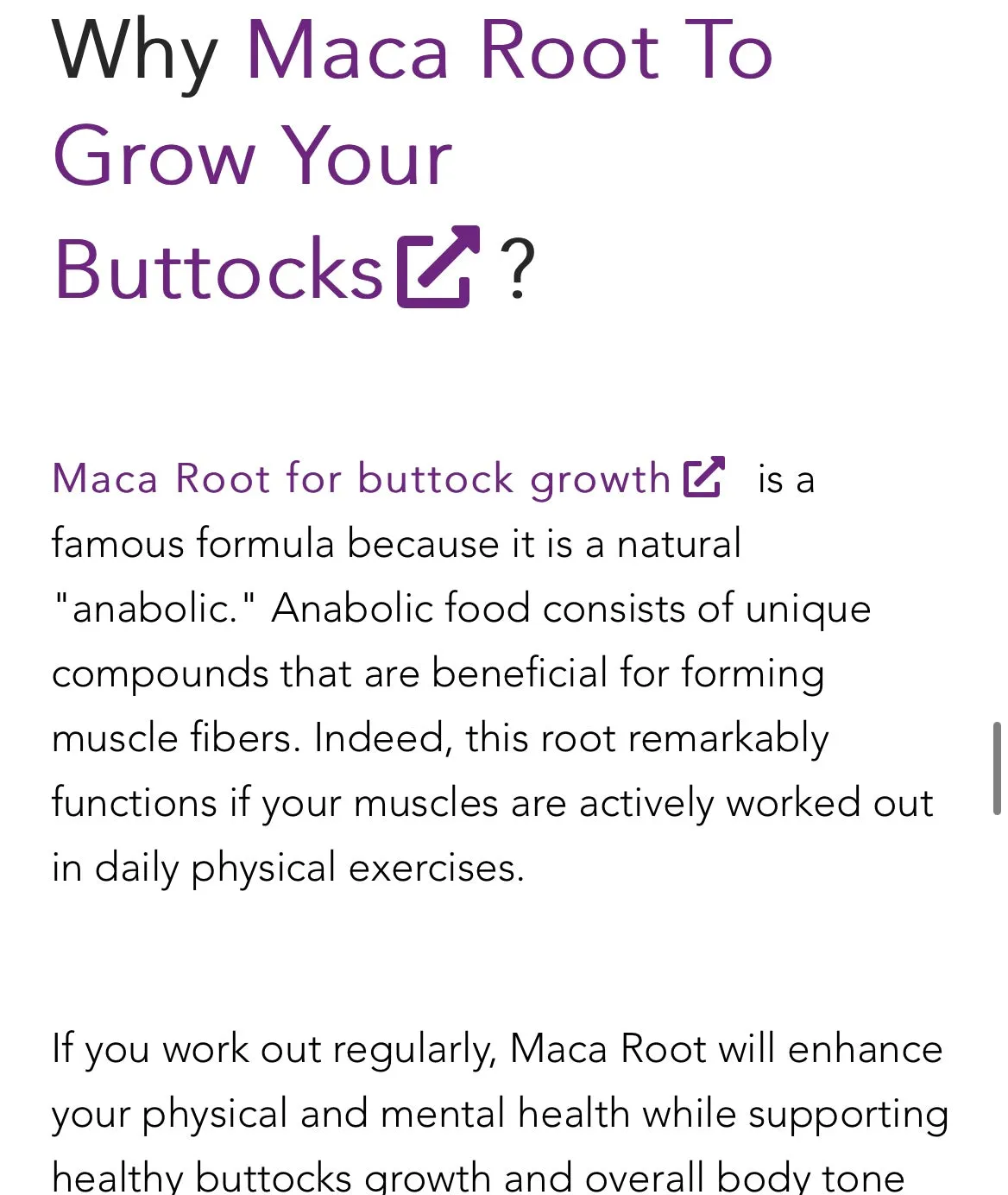 Maca Root for Booty Muscle Gain
