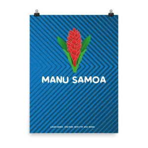 Manu Samoa Rugby Herringbone Poster