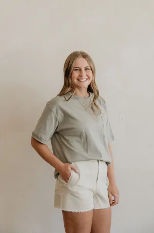 MELENA BASIC OVERSIZED ROUND NECK TOP MULTIPLE COLOR OPTIONS BY IVY & CO