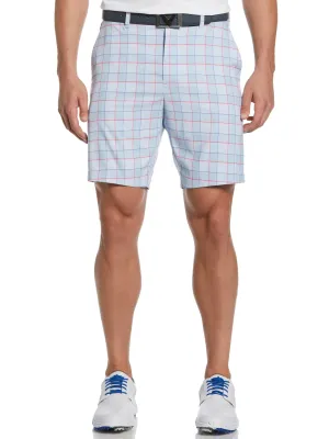 Mens Flat Front Yarn Dye Heritage Plaid Ergo Golf Short
