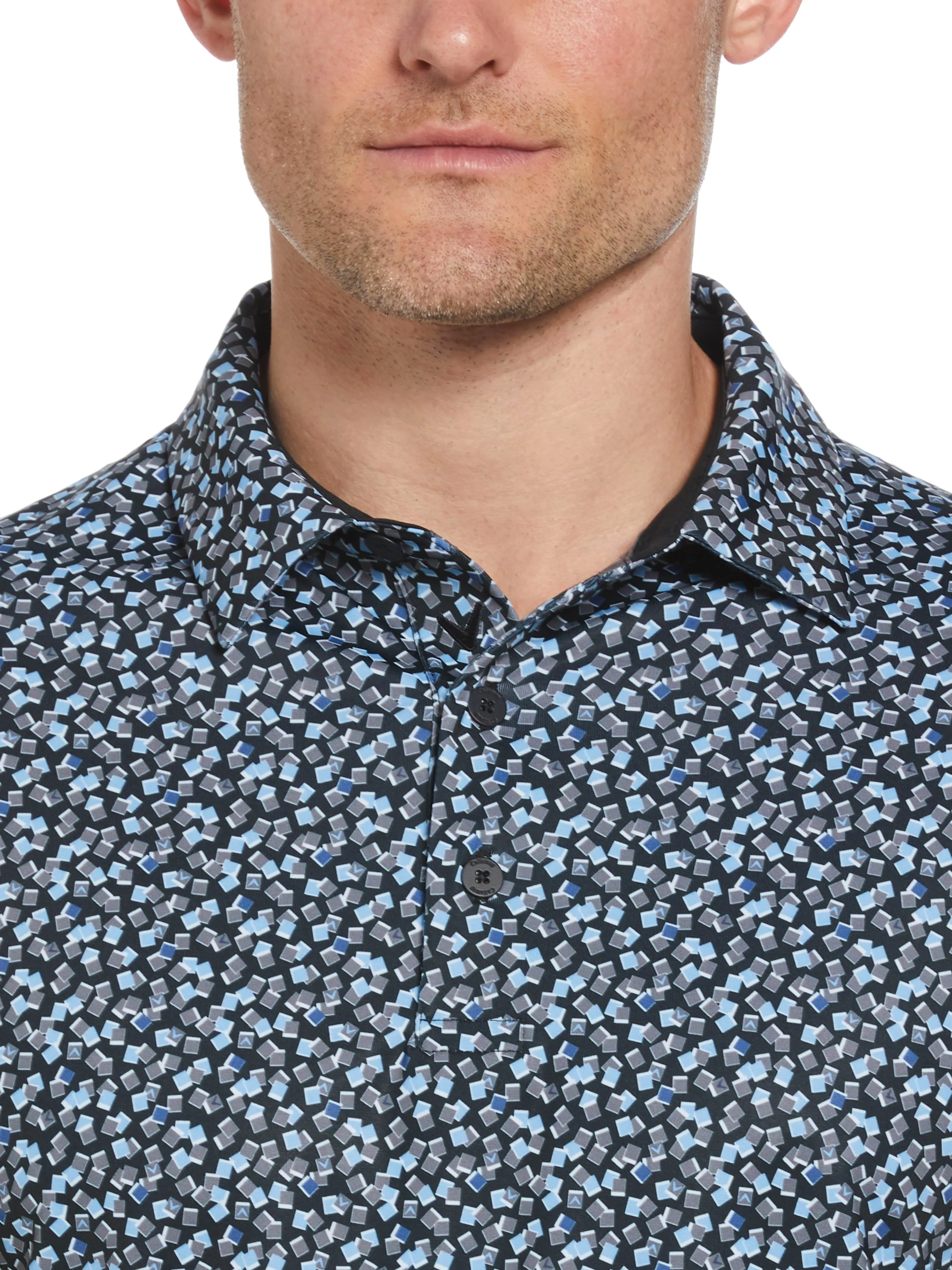 Mens Polaroid Confetti Print Golf Polo
