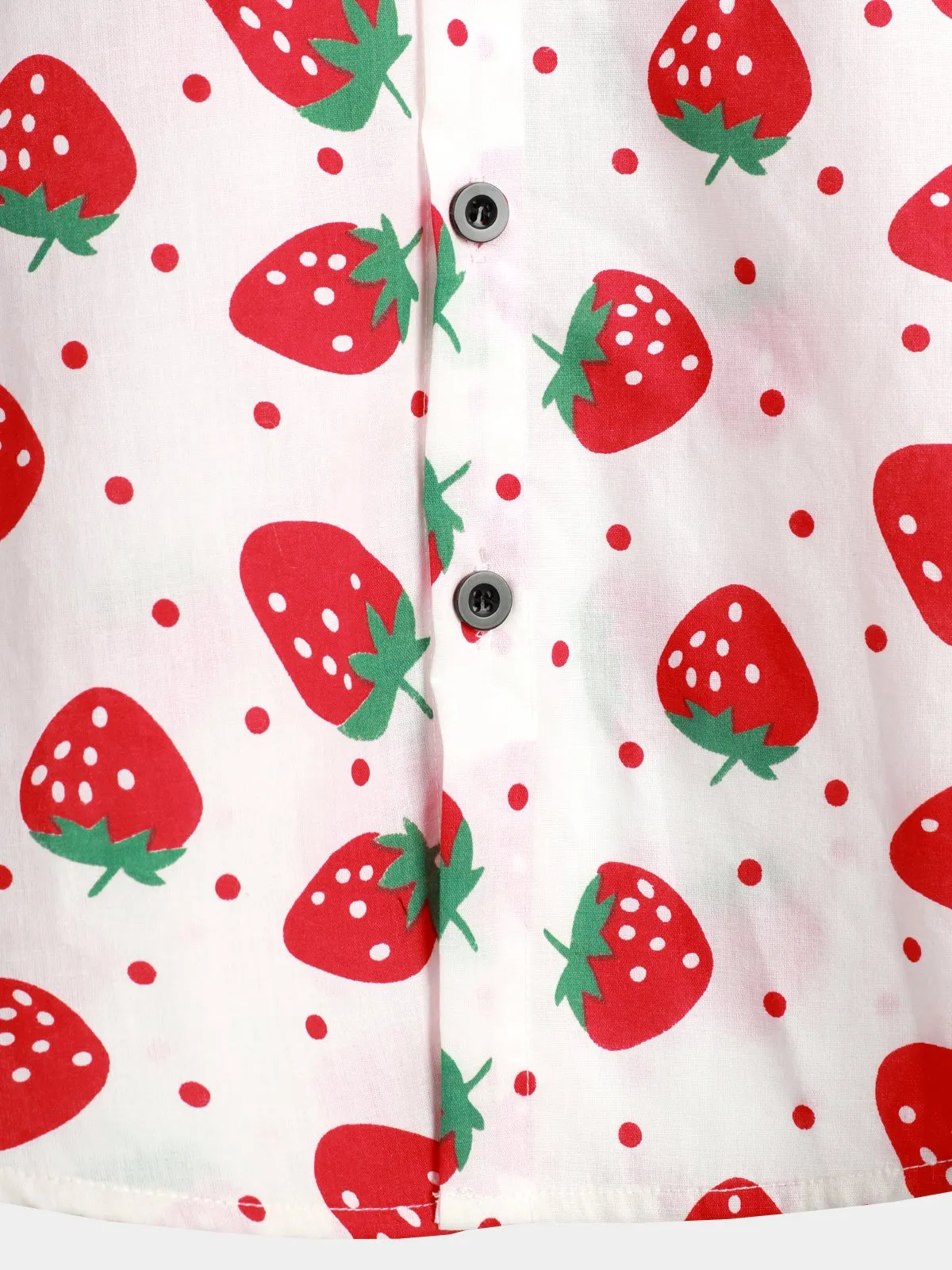 Men's Strawberry Print Fruit Cotton Button up Hawaiian Resort Cotton Collared Shirt