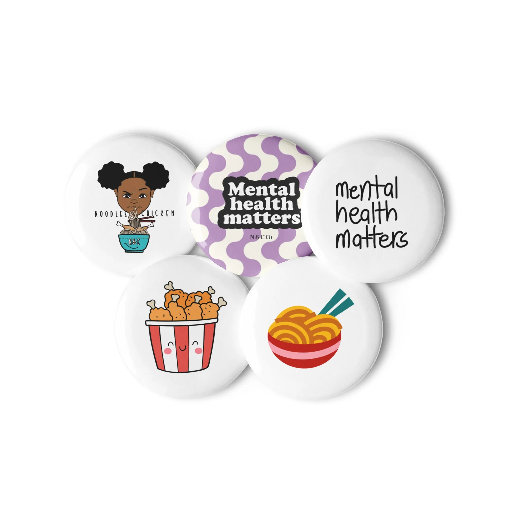 MHM (LOGO) Set of pin buttons