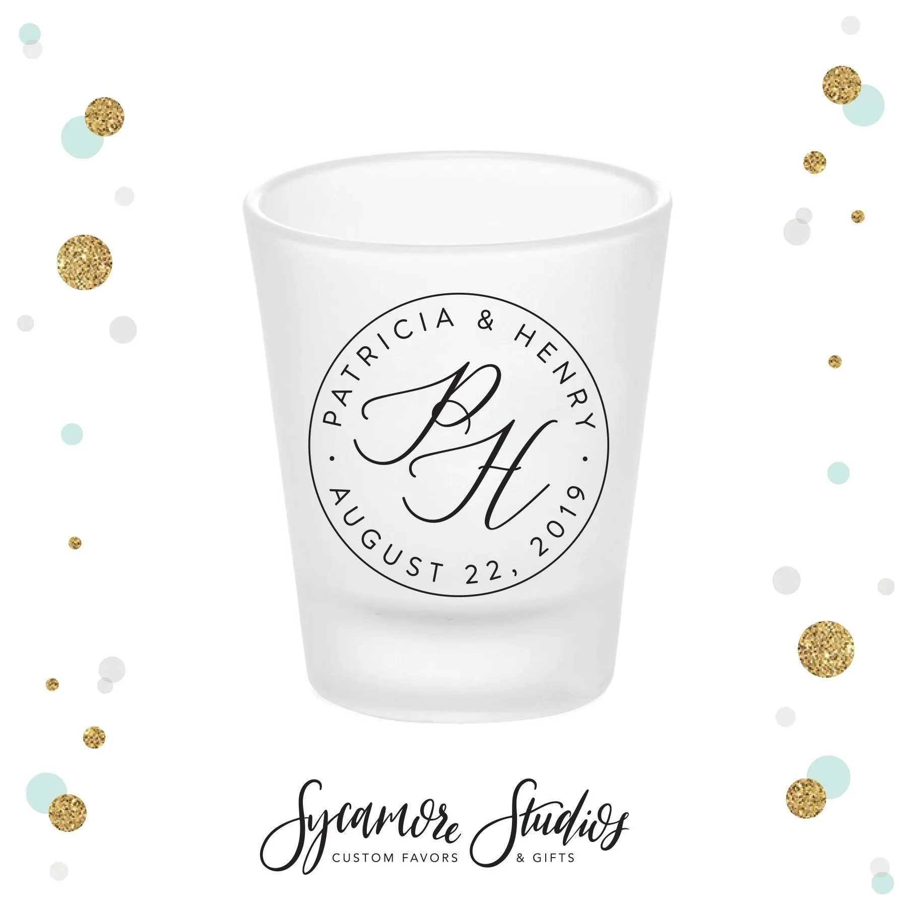 Modern Monogram - Frosted Shot Glass #55