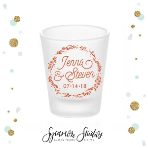 Monogram Wreath - Frosted Shot Glass #14F