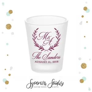 Monogram Wreath - Frosted Shot Glass #40F
