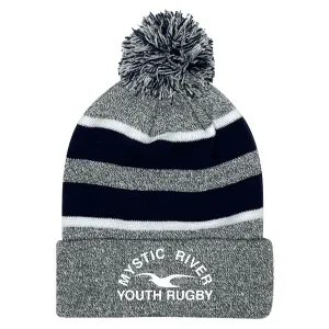 Mystic River Youth Rugby Hooped Pom-Pom Beanie
