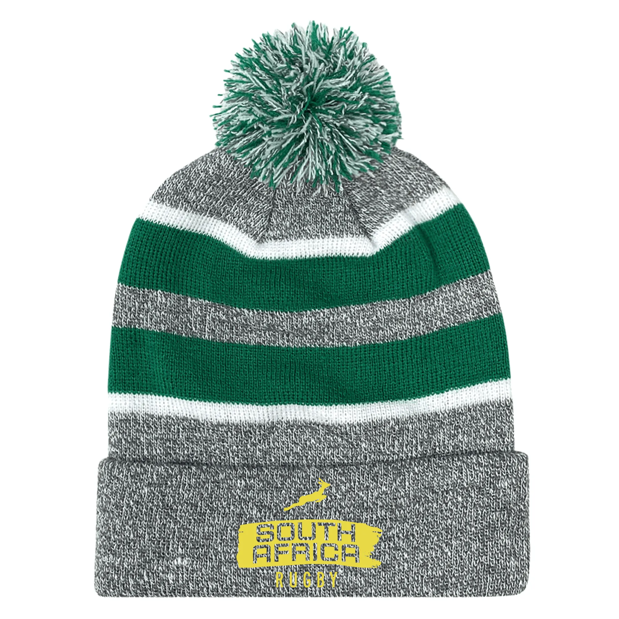 Nations of Rugby South Africa Brush Stroke Hooped Pom-Pom Beanie