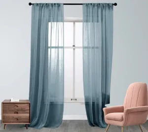 NEW Masakazu Polyester Sheer Curtains / Drapes Pair (Set of 2) - 54" X 95 Retails $99 
