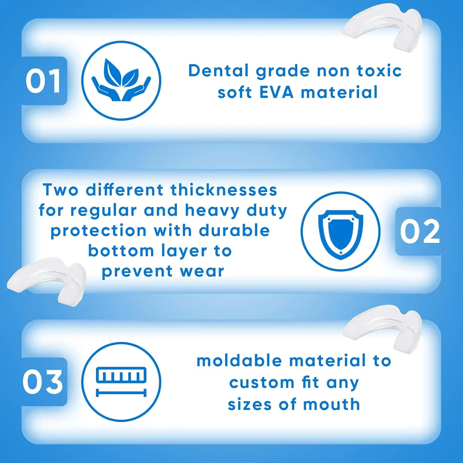 NEW Mouth Guard for Grinding Teeth, Moldable Dental Guard for Night Sleeping - 4 Pack
