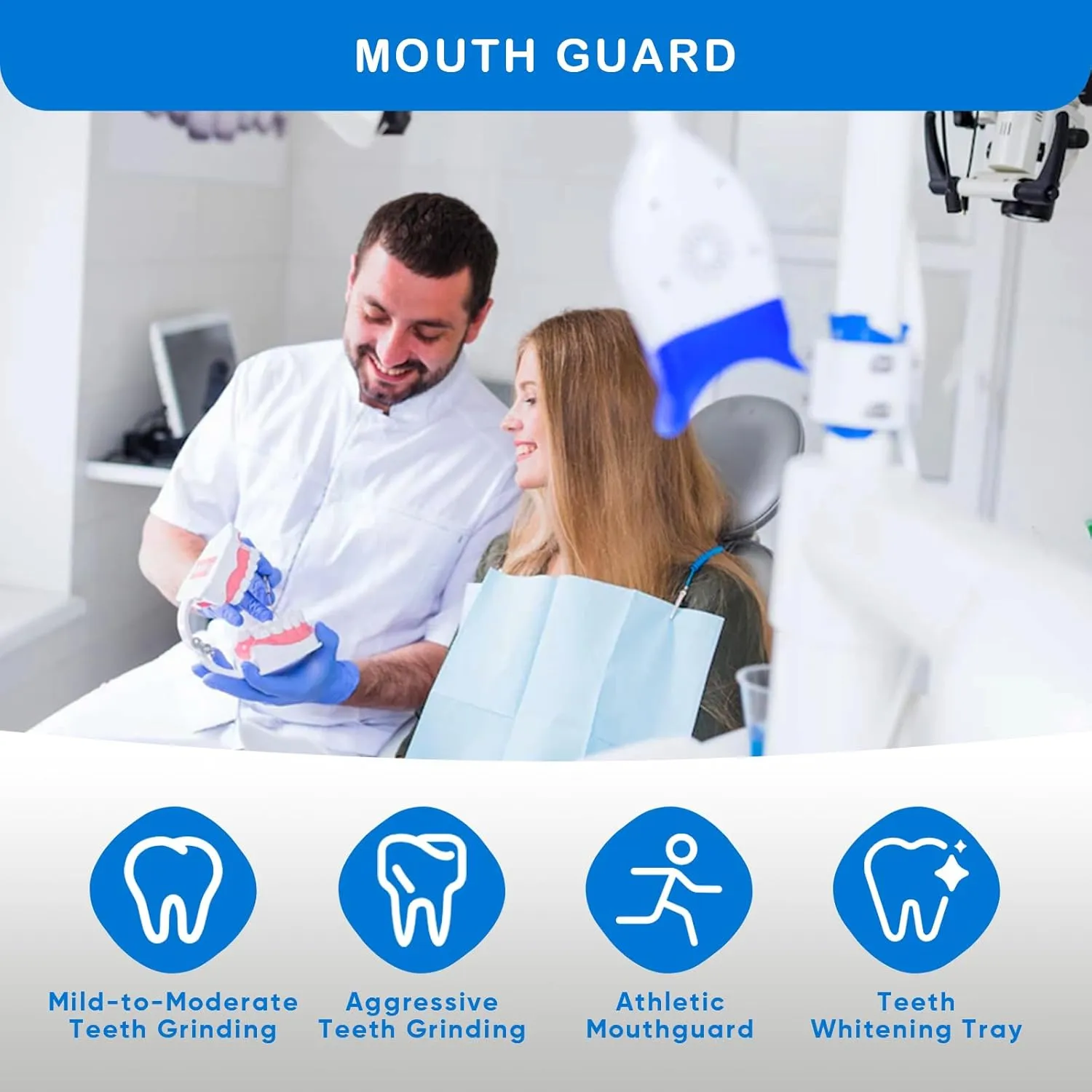NEW Mouth Guard for Grinding Teeth, Moldable Dental Guard for Night Sleeping - 4 Pack