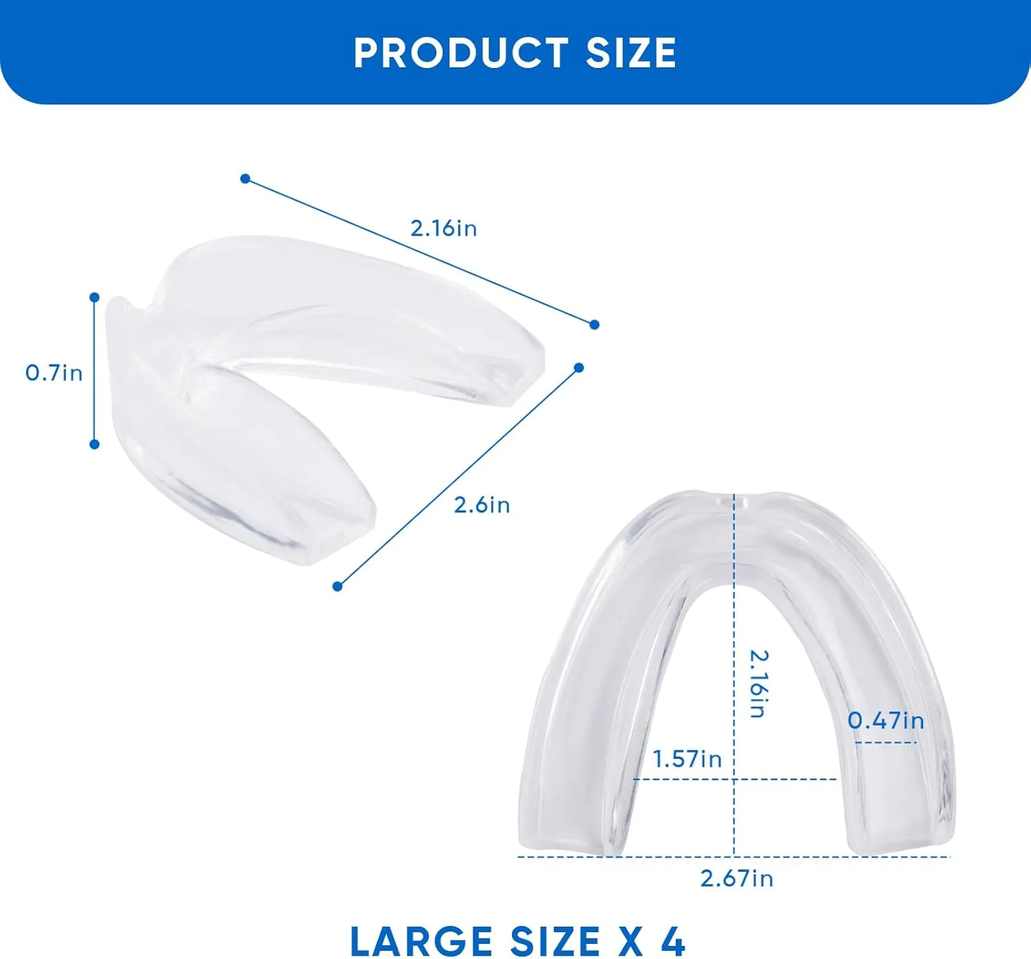 NEW Mouth Guard for Grinding Teeth, Moldable Dental Guard for Night Sleeping - 4 Pack