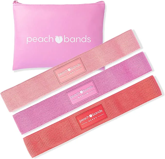 New Peach Bands Hip Band Set - Fabric Booty Resistance Bands for Leg and Butt Workouts