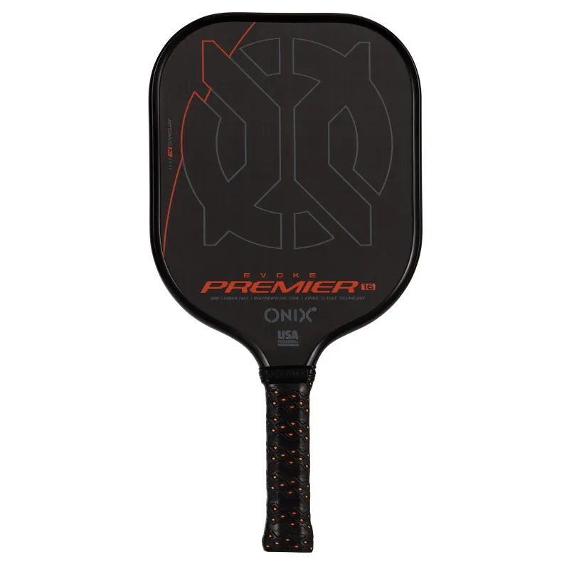 Onix Evoke Premier Pro Raw Carbon Fiber Pickleball Paddle - Black