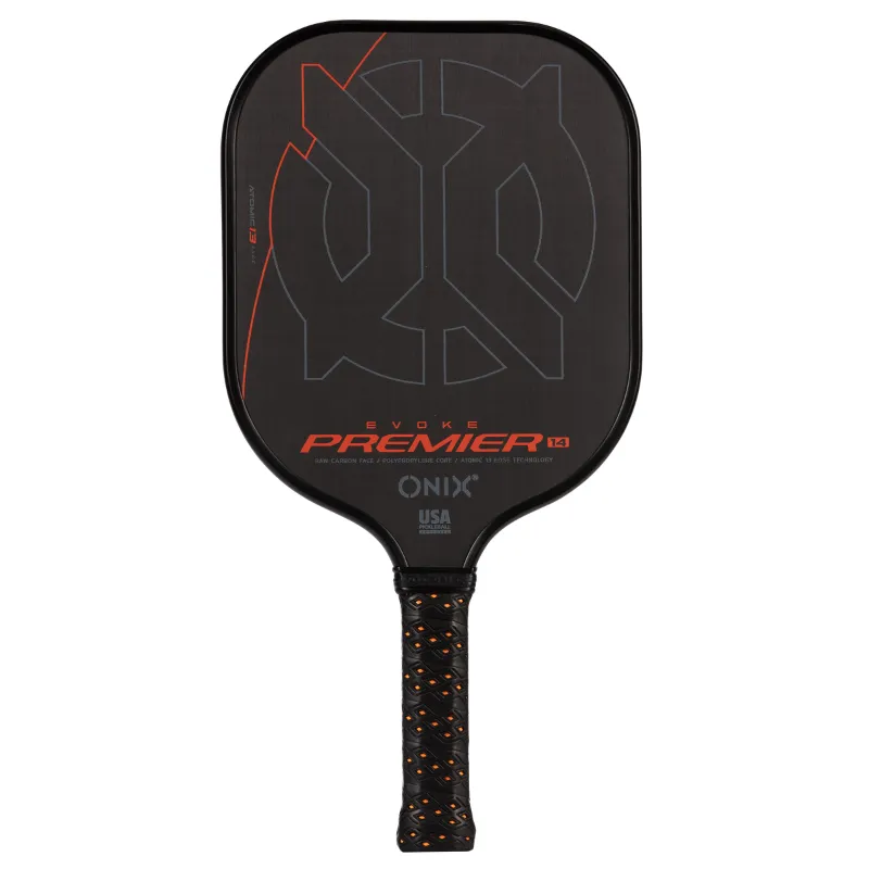 Onix Evoke Premier Pro Raw Carbon Fiber Pickleball Paddle - Black