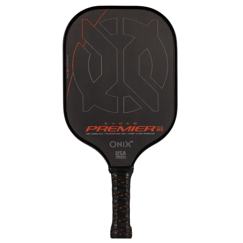 Onix Evoke Premier Pro Raw Carbon Fiber Pickleball Paddle - Black