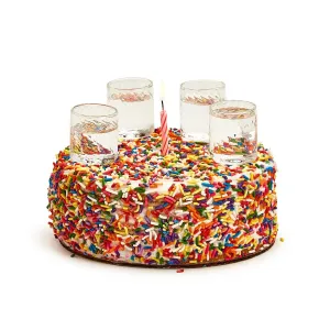 Party Time Birthday Set of 4 Cake Topper Shot Glasses