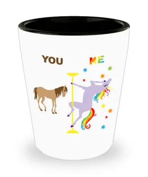 Pole Dancing Unicorn Shot Glass Bitch I'm Fabulous Rainbow Funny LGBTQ Gay Pride Gifts for Men & Women Funny Gift Exchange