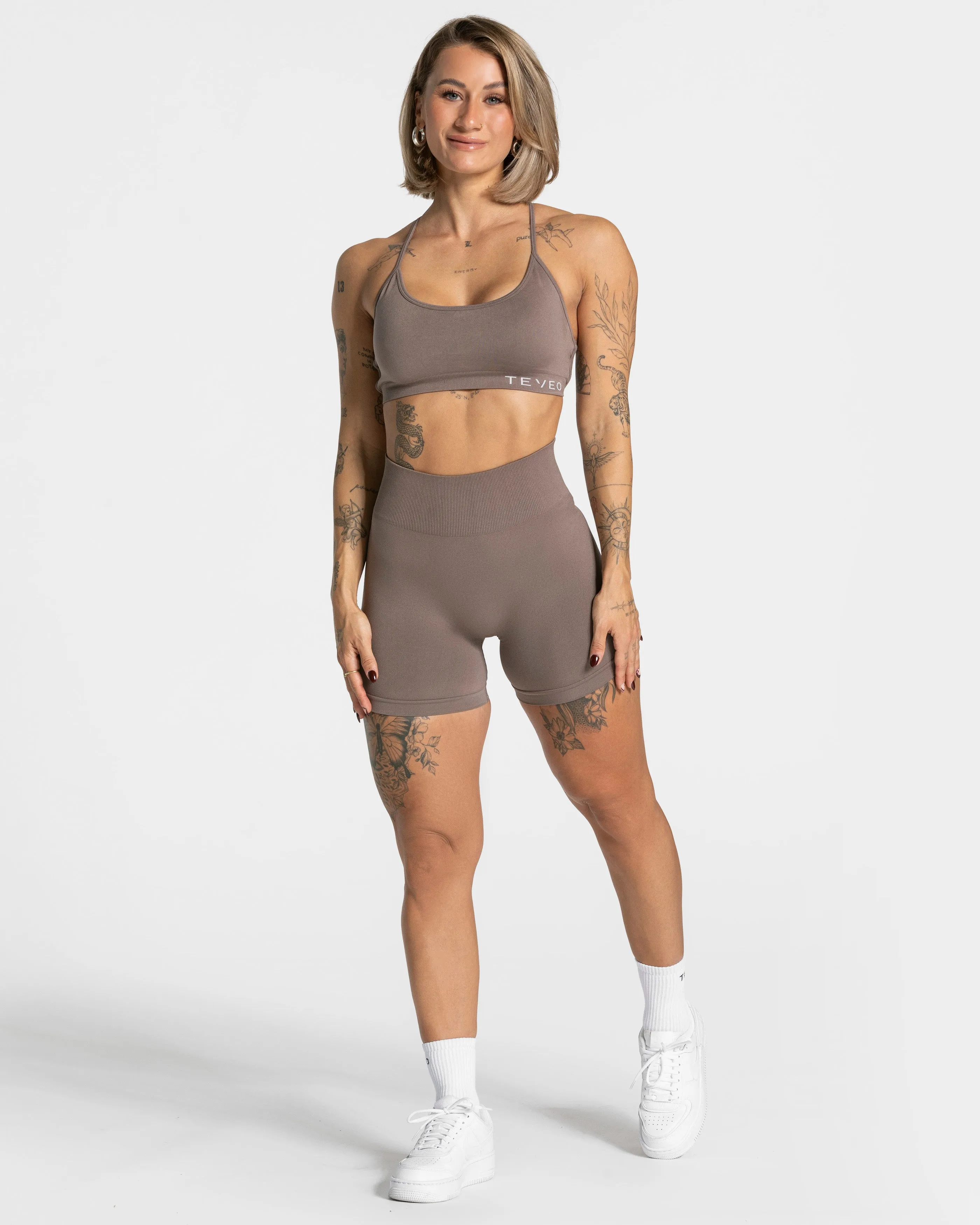 Pure Covert Scrunch Short "Mokka"