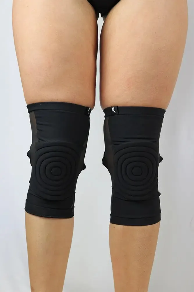 Rarr Designs Long Spandex Mesh Grip Knee Pads - Black