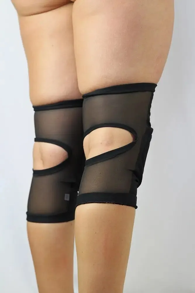 Rarr Designs Long Spandex Mesh Grip Knee Pads - Black