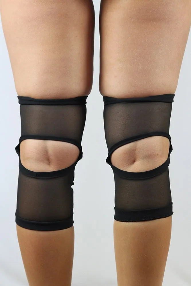 Rarr Designs Long Spandex Mesh Grip Knee Pads - Black