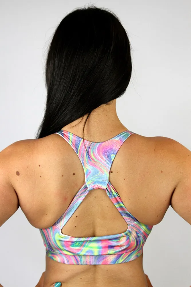 Rarr Push Up Plunge Sports Bra - Retro Sparkle