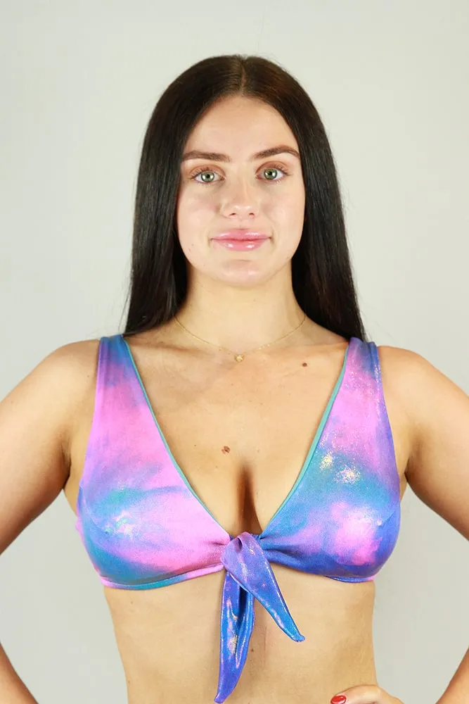 Rarr Tie-Up Bra - Lilac Sparkle