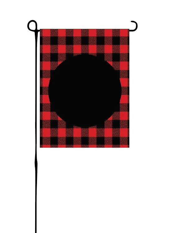 Red Buffalo Plaid with black circle